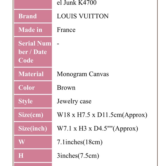 Authentic Louis Vuitton
Monogram Boite A Tout
Jewelry Case Old Model - Picture 14 of 14